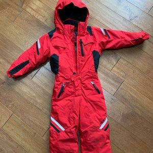 Spyder ski suit w/ built in harness